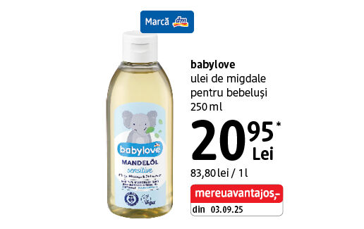 babylove ulei de migdale pentru bebeluși