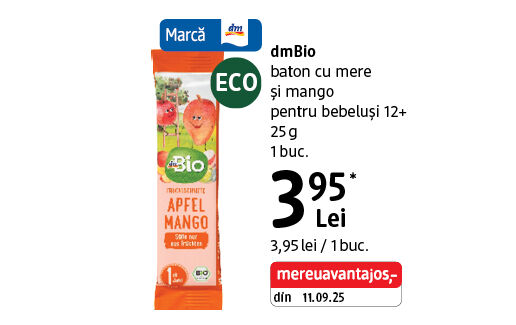 dmBio baton cu mere și mango