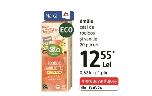 dmBio ceai de rooibos și vanilie