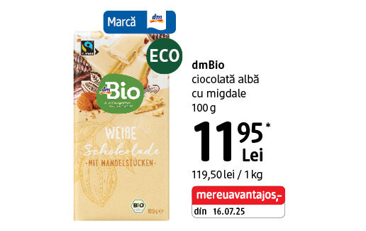 dmBio ciocolata alba