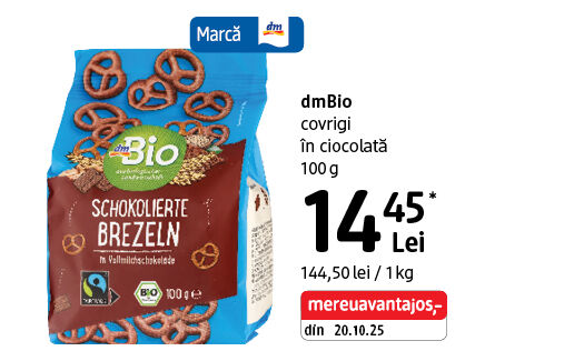 dmBio covrigi în ciocolată