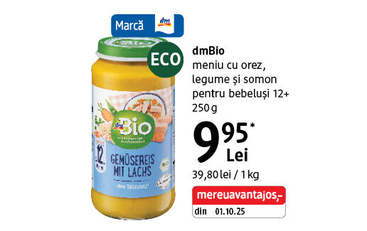 dmBio meniu cu orez bebe
