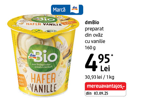dmBio preparat din ovăz cu vanilie