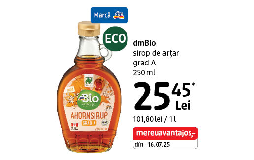 dmBio sirop de arțar grad A