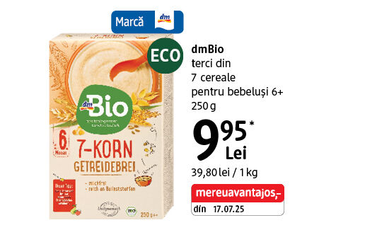 dmBio terci din 7 cereale pentru bebeluși 6+